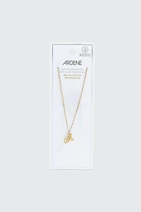 Collier initiale M en acier inoxydable plaqué or 14K