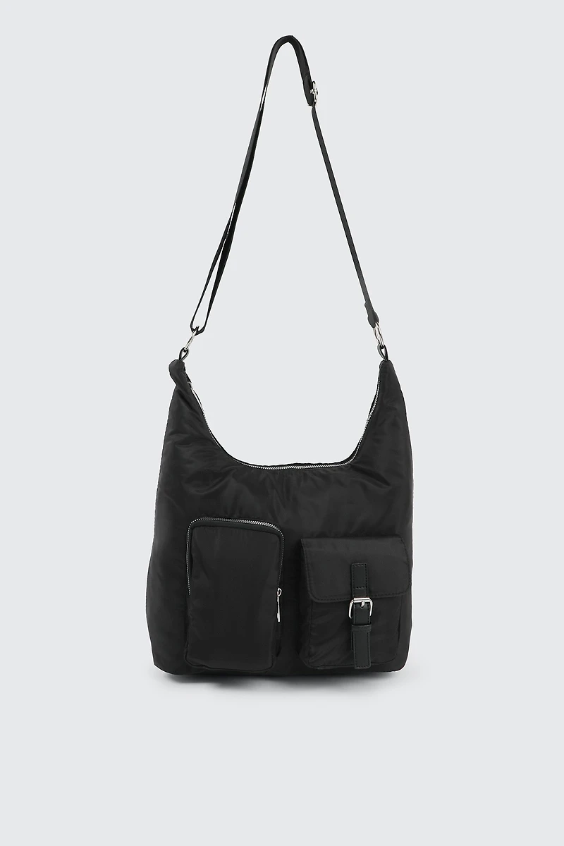 Ardene Black Nylon Tote Bag | 100% Recycled Polyester/Nylon | Eco-Conscious