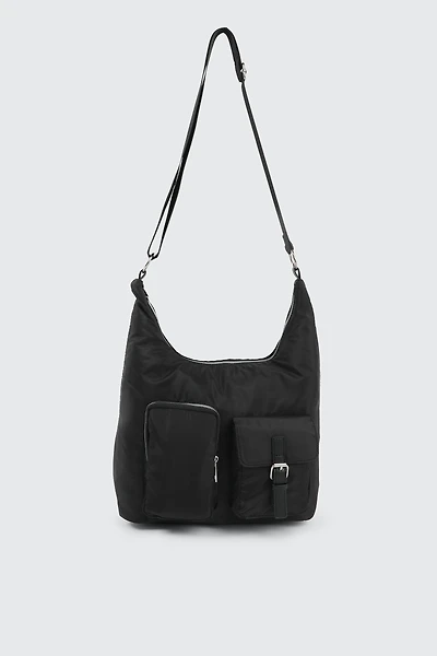 Ardene Black Nylon Tote Bag | 100% Recycled Polyester/Nylon | Eco-Conscious
