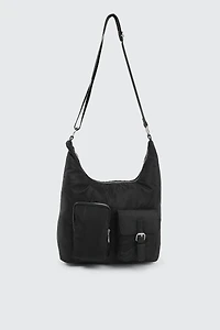 Ardene Black Nylon Tote Bag | 100% Recycled Polyester/Nylon | Eco-Conscious