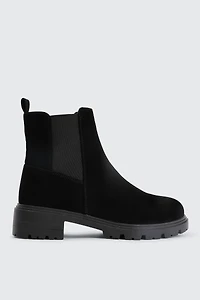 Ardene Faux Suede Chelsea Boots in Black | Size | Eco-Conscious