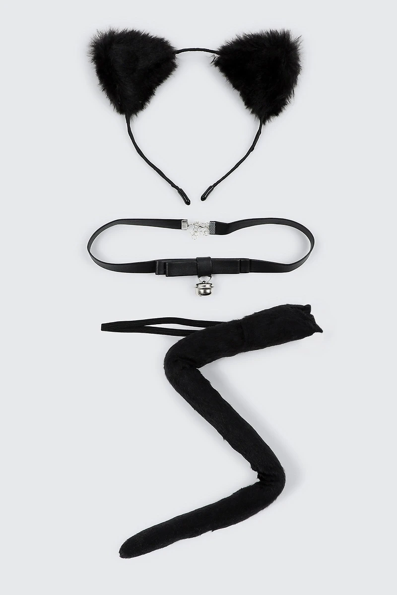 Ardene 3-Piece Black Cat Accessory Set