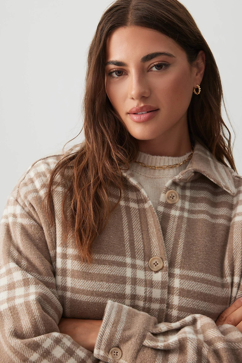 Veste-chemise ample à carreaux