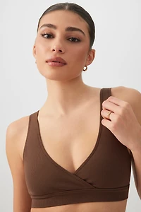Ardene Two Way Rib Seamless Bralette in Mocha | Size | Elastane/Polyamide