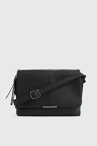 Ardene Rectangular Crossbody Bag in Black | 100% Recycled Polyester/Faux Leather | Eco-Conscious