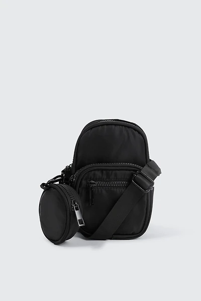 Ardene Phone Bag with Coin Purse in Black | 100% Recycled Polyester/Nylon | Eco-Conscious