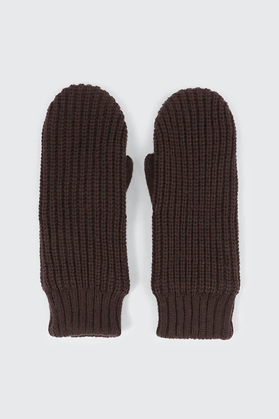 Ardene Fleece Lined Knit Mittens in | 100% Acrylic