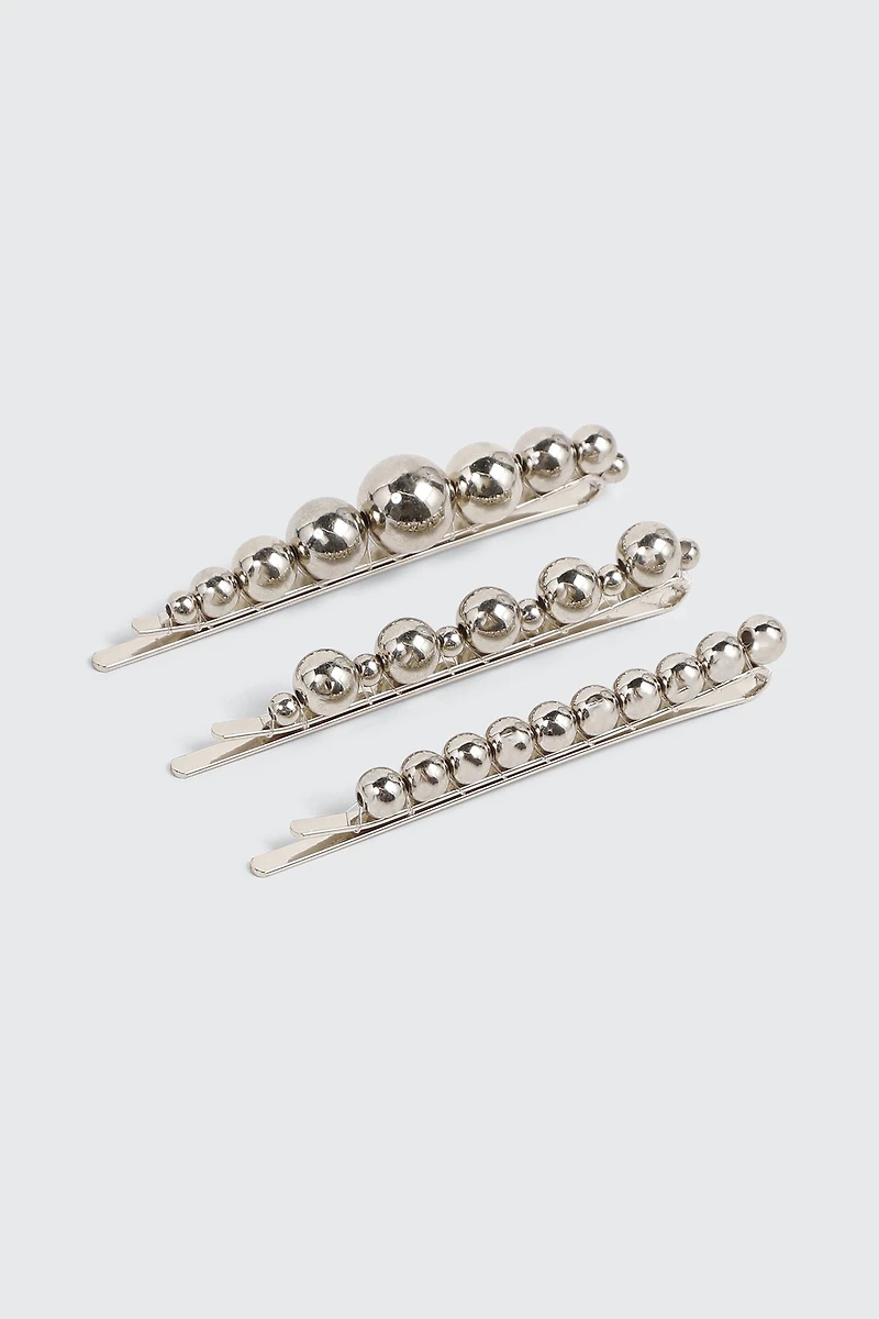Trio d'épingles à cheveux à détail de boules