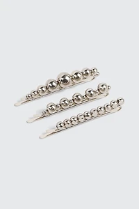 Trio d'épingles à cheveux à détail de boules