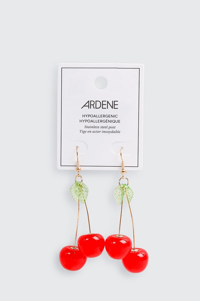 Boucles d'oreilles cerises pendantes