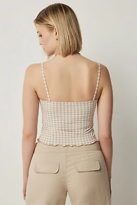 Camisole imprimée à bordure frisons