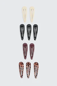 Ardene 10-Pack Neutral & Leopard Hair Snap Clips