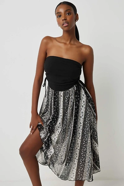 Robe maxi imprimée convertible