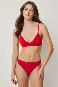 Ardene Seamless Thong Panty in Red | Size XS | Nylon/Elastane