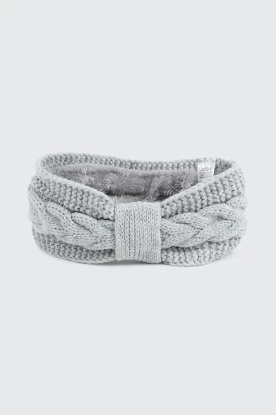 Ardene Cable Knit Headband in Grey | Polyester