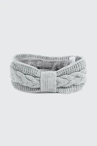 Ardene Cable Knit Headband in Grey | Polyester