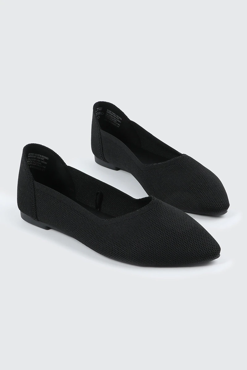 Talons plats à bout pointu en tissu