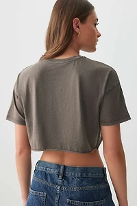 T-shirt graphique à bordure brute