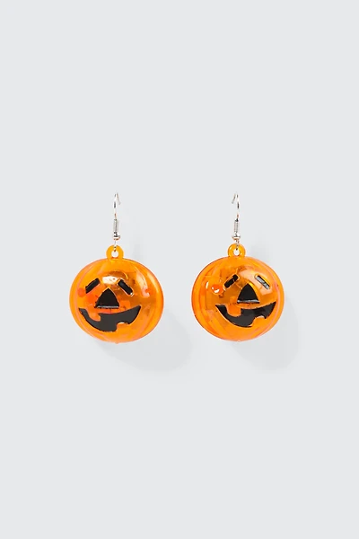 Ardene Light Up Pumpkin Earrings in Orange