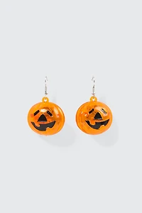 Ardene Light Up Pumpkin Earrings in Orange