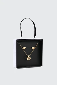 Ardene Heart Jewelry Gift Set in Gold | Stainless Steel