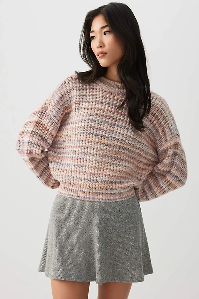Ardene Irregular Striped Sweater in Medium Pink | Size | Polyester