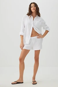 Short à taille mi-haute tiss