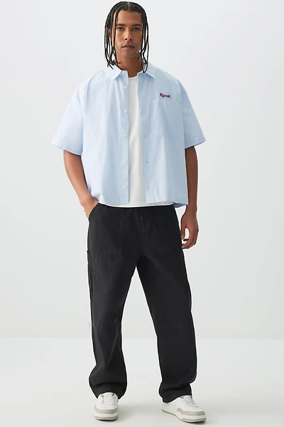 Ardene Man Canvas Drawstring Pants For Men in Black | Size Medium | 100% Cotton