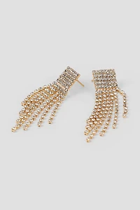 Boucles d'oreilles à rangs de pierres du Rhin