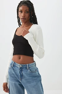 Ardene Knit Bolero in Black | Size | Polyester/Nylon/Viscose