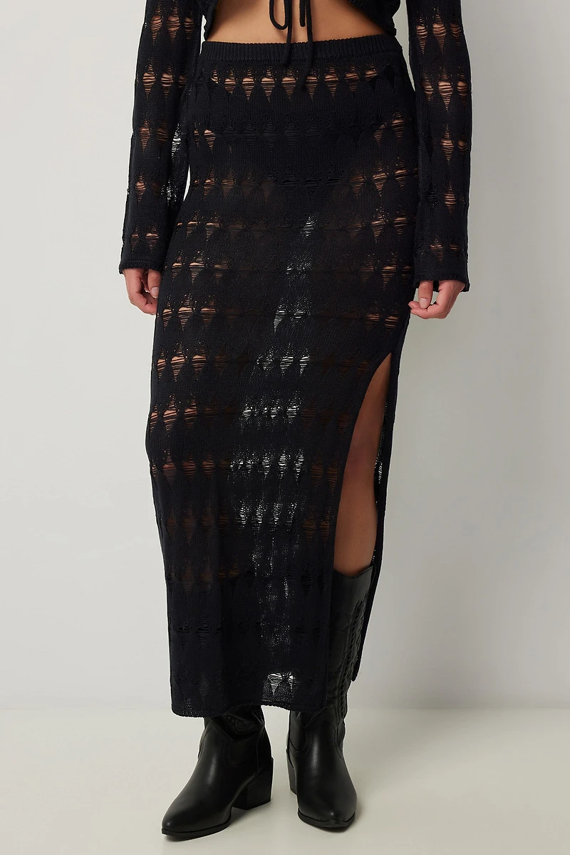 Jupe maxi au crochet