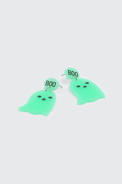 Ardene Glow in the Dark Ghost Earrings in Light Green | Stainless Steel