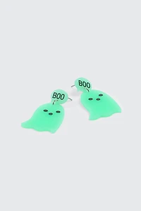 Ardene Glow in the Dark Ghost Earrings in Light Green | Stainless Steel