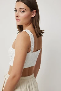 Haut bustier broderie anglaise