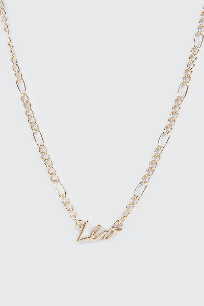 Ardene Leo Zodiac Chain Necklace in Gold
