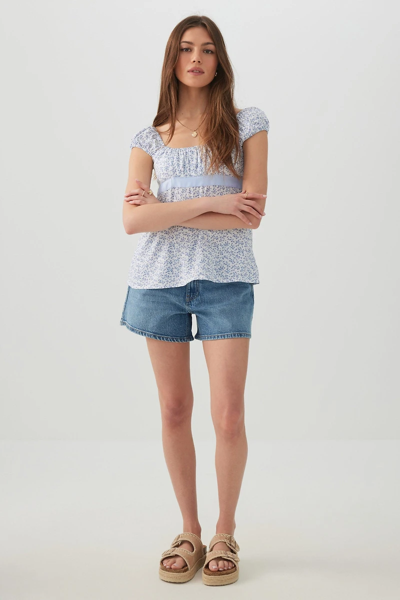 Haut style nuisette avec ruban en satin