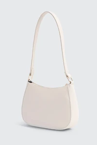 Ardene Faux Leather Shoulder Bag in White | Faux Leather/Polyester