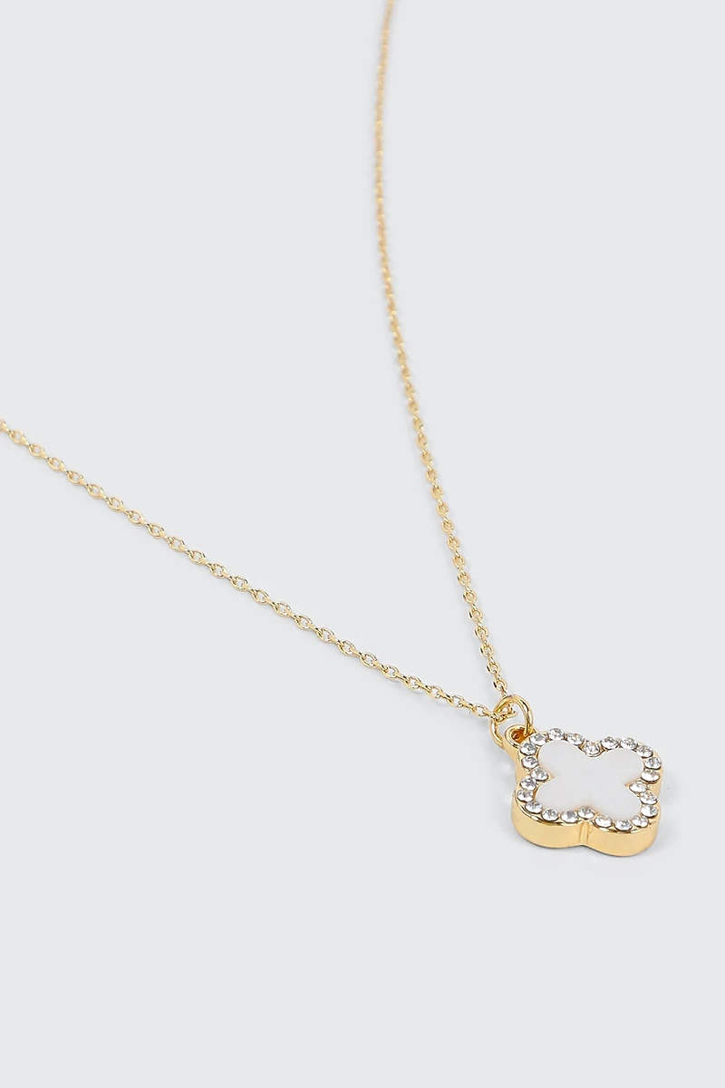 Ardene 14K Gold Plated Clover Necklace