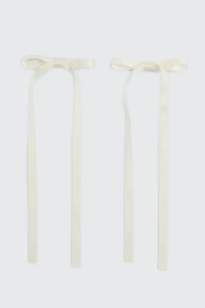 Ardene 2-Pack Bow Hair Clips in White