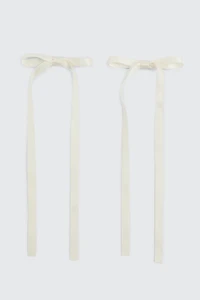Ardene 2-Pack Bow Hair Clips in White