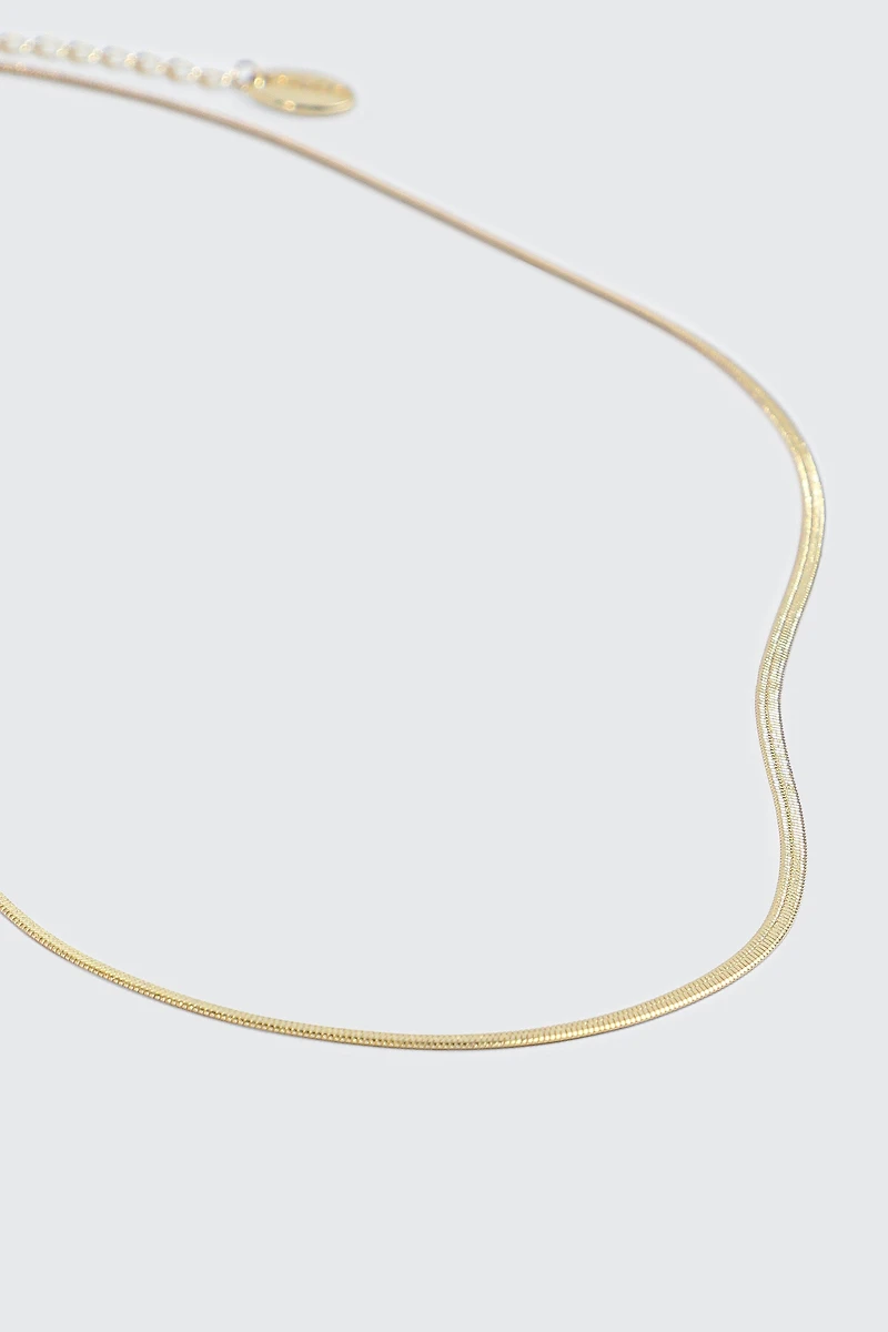 Chaîne plate plaquée or 14K