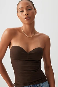 Ardene Molded Cup Tank with Removable Straps in Brown | Size Medium | Nylon/Spandex