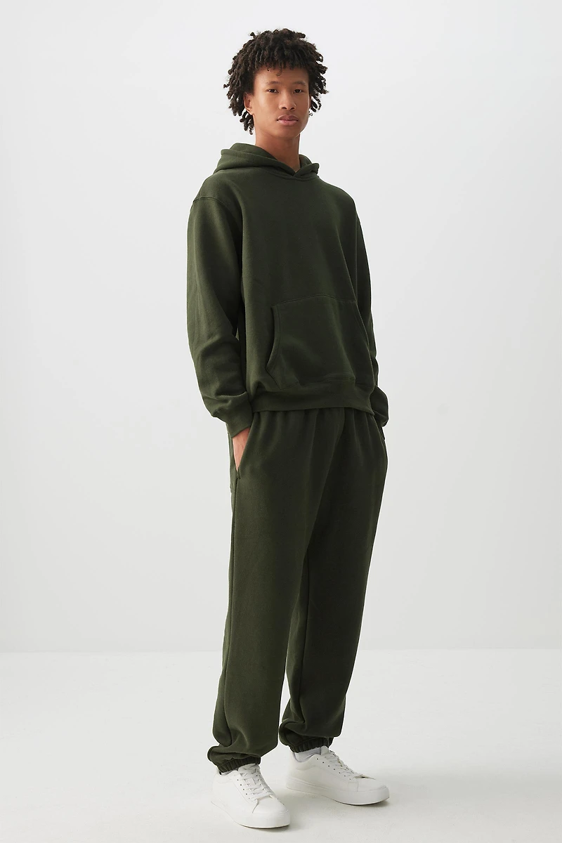 Ardene Man Sweatpants with Back Pocket For Men in Dark Green | Size | Polyester/Cotton | Fleece-Lined