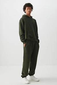 Ardene Man Sweatpants with Back Pocket For Men in Dark Green | Size | Polyester/Cotton | Fleece-Lined