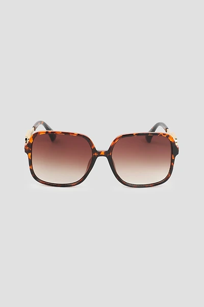 Ardene Oversized Square Sunglasses in Brown