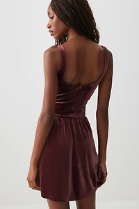 Robe bustier courte en velours