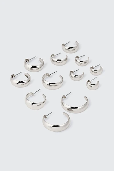 Ardene 6-Pack Hoop Earrings in Silver | Stainless Steel