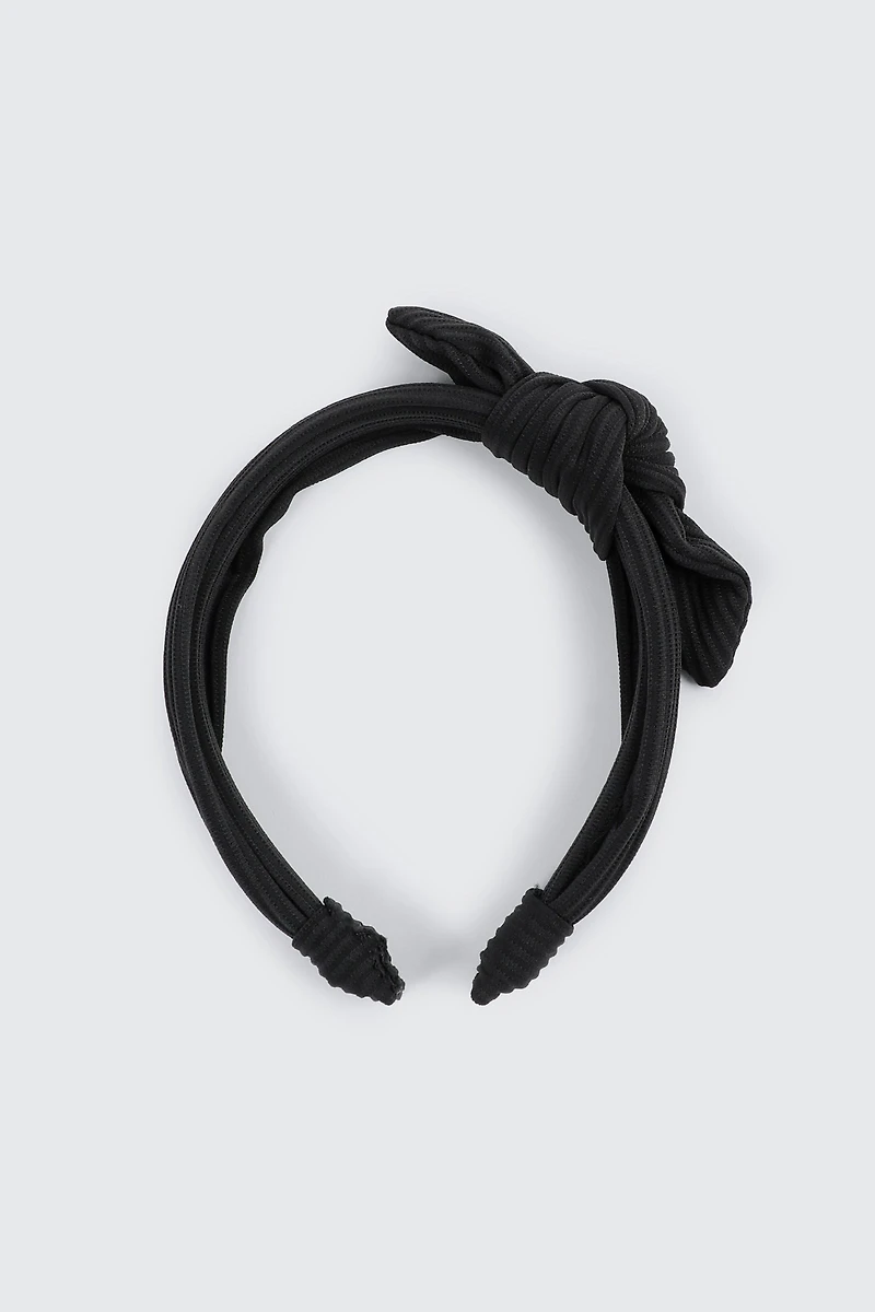 Ardene Rib Bow Headband in | Polyester