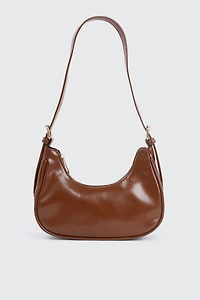 Ardene Faux Leather Shoulder Bag in Brown | Faux Leather/Polyester