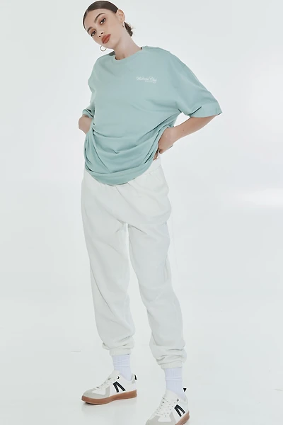 Ardene Baggy Sweatpants in White | Size | Polyester/Cotton | Fleece-Lined | Eco-Conscious